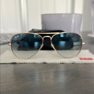 Ray-Ban Gold and Blue Sunglasses